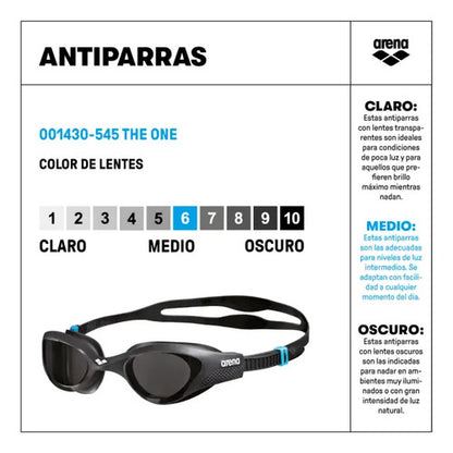 Goggles Arena The One Unisex Entrenamiento Inmediato Color Negro