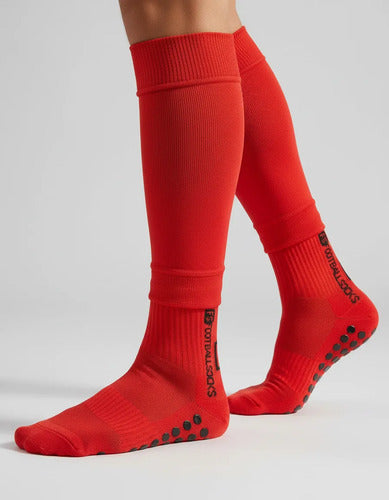 Combo Fs Medias Antideslizantes + Medias Sin Pie + Venda M&m Rojo