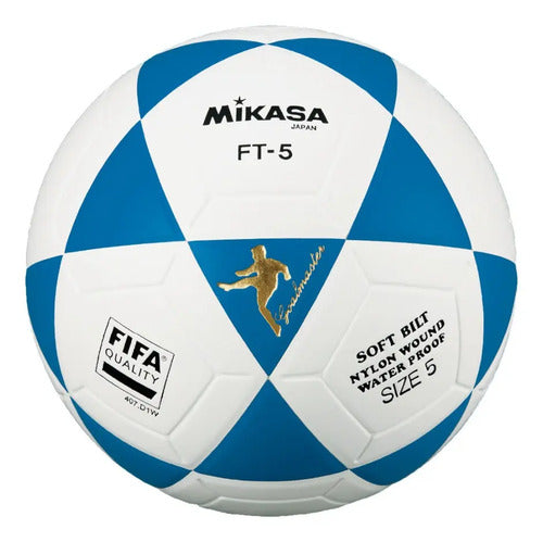 Pelota De Fútbol Mikasa Ft-5bky Nº 5 Color Blanco Y Azul Blanco/azul