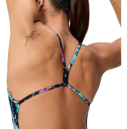 Malla De Natacion Speedo Dama Printed Vback 2.0 Mmsports Rosa Floreado 42