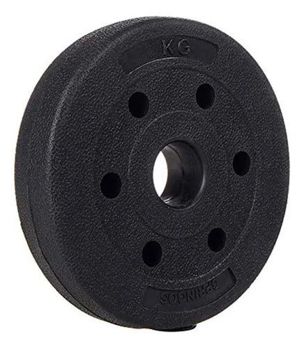Set 2 Mancuernas Maciza C/rosca + Discos 30kg Total Plateado