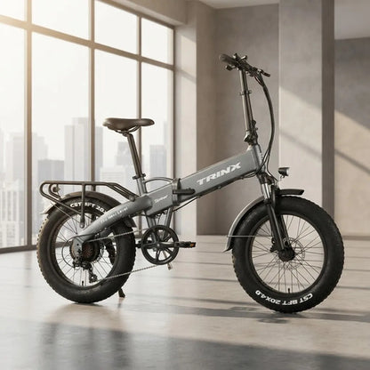 Bicicleta Trinx E-fat Spear Electrica 7 Velocidades Rod 20 Verde Mate 20