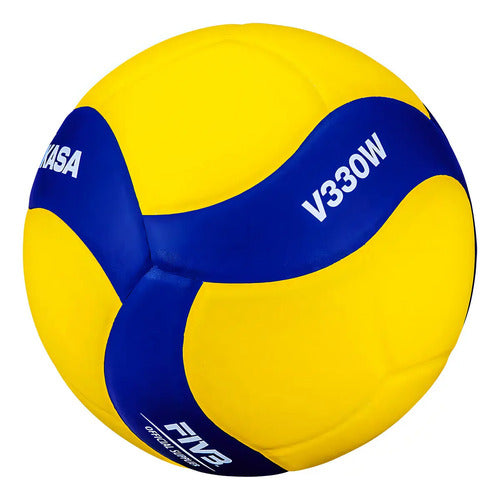 Pelota Volleyball Profesional 18 Paneles - Mikasa Amarillo Amarillo Y Azul