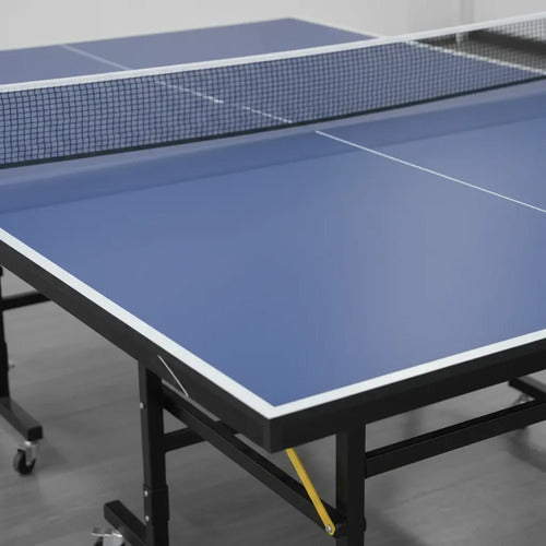 Mesa De Ping Pong Medida Profesional C/ruedas Plegable Azul