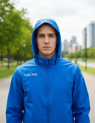 Campera De Lluvia Deportiva Kelme C/capucha Y Cierres M&m