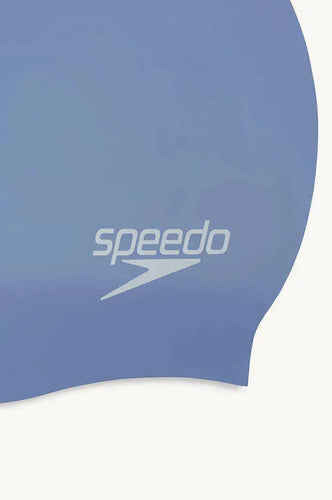 Gorra De Natación Speedo Para Pelo Largo Azul Acero Lisa U