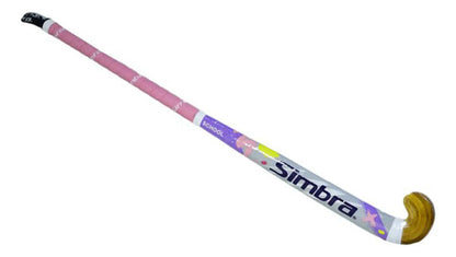 Palo Hockey Simbra School Madera Reforzado Iniciación Niño Color Blanco/rosa Talle 30