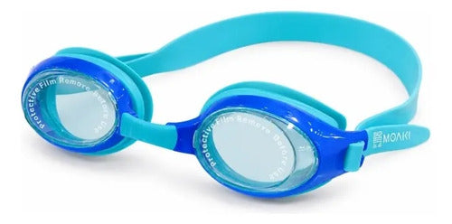 Antiparras Lentes Natación Niños Moaki Rua Kids Ajustables Azul/celeste
