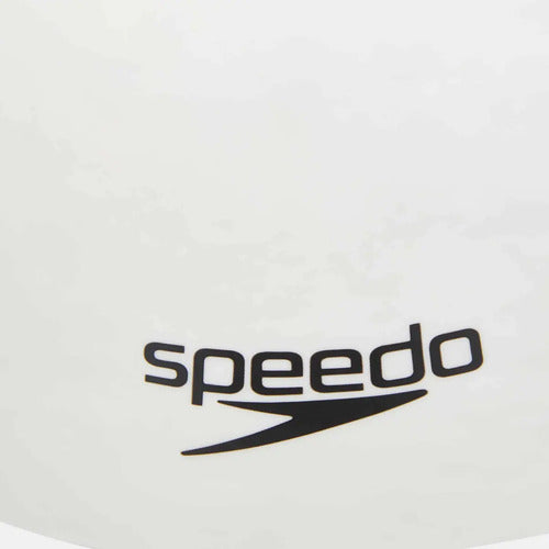 Gorro Natación Speedo Silicona Plain Flat Adulto Blanco Tamaño Único Liso Talle Único