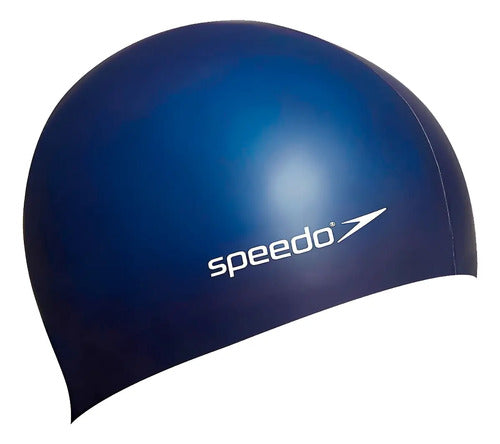 Gorra Natación Piscina Plain Flat Adulto - Speedo Azul Liso Único