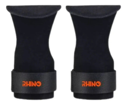 Calleras Crossfit Guantes Gym Straps Muñequera Rhino Unico Negro