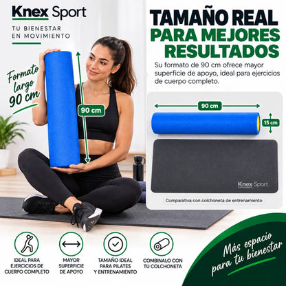 Rolo Pilates Liso Goma Eva 90x15cm - Yoga Fitness Foam Colores Surtidos