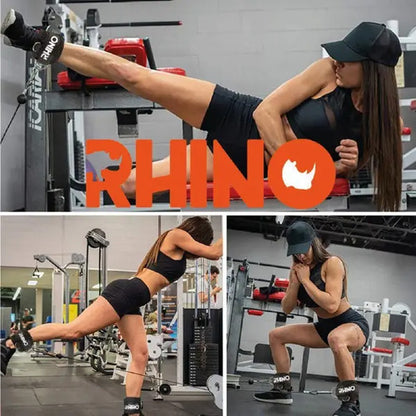 Tobillera Para Polea Maquina Crossover Agarre Pie Rhino Negro