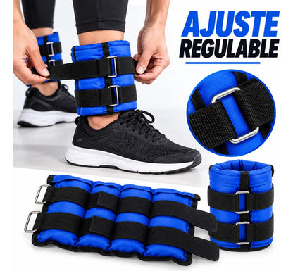 Tobi Pesas 3kg X2 Unidades Entrenamiento Piernas Tobillera Azul