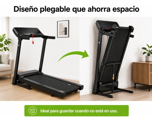 Cinta Caminadora Eléctrica Plegable 3.0 Hp 14 Km/h 135 Kg Negro
