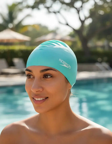 Gorra De Natación Speedo Para Pelo Largo Agua Lisa U