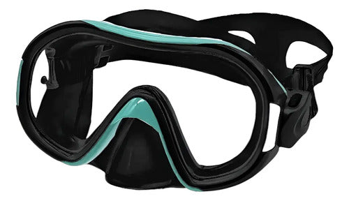 Set Snorkel Hydro Mascara Adulto Buceo Natacion Antifog Kit Turquesa