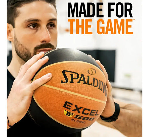 Pelota Basketball Spalding Tf500 N°7 Cuero Color Naranja