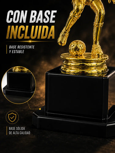 Trofeo Alegoría Fútbol Con Base Dorada 15 Cm Premiación Dorado