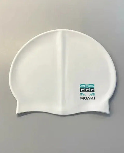 Gorra De Natación Moaki Kiroa Mini De Silicona Blanca Blanco Lisa Uni