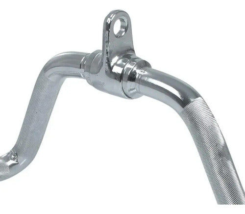 Barra De Remo Para Polea 3 Kg Ejercicios Espalda Gym Plateado