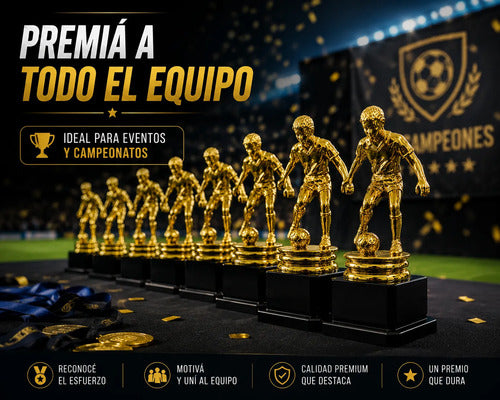 Trofeo Alegoría Fútbol Con Base Dorada 15 Cm Premiación Dorado