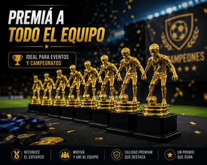 Trofeo Alegoría Fútbol Con Base Dorada 15 Cm Premiación Dorado