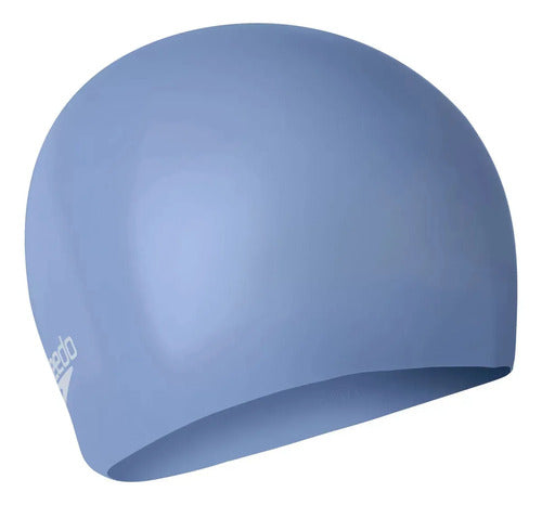 Gorra De Natación Speedo Para Pelo Largo Azul Acero Lisa U
