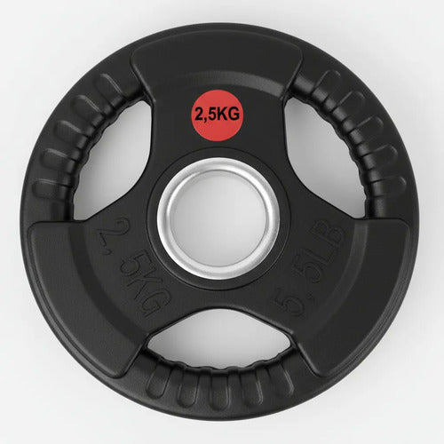 Disco Olímpico Fundición En Goma C/agarre 2.5kg - Rhino Negro