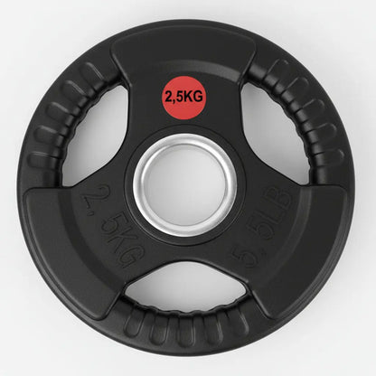 Disco Olímpico Fundición En Goma C/agarre 2.5kg - Rhino Negro