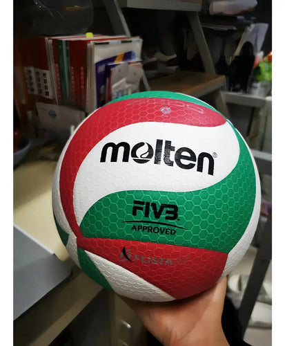 Pelota De Voley Molten V5m 5000 Nº 5 Color Blanco/verde/rojo Para Indoor