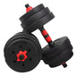 Set 2 Mancuerna Hierro C/rosca Plástica + Discos Total 30 Kg Negro/rojo