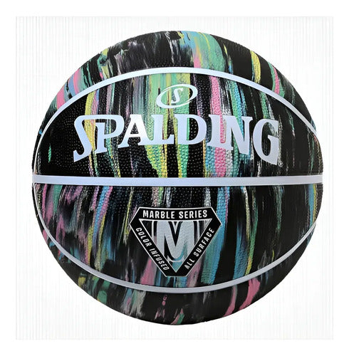 Pelota De Básquet Spalding Marble N°7 Negro