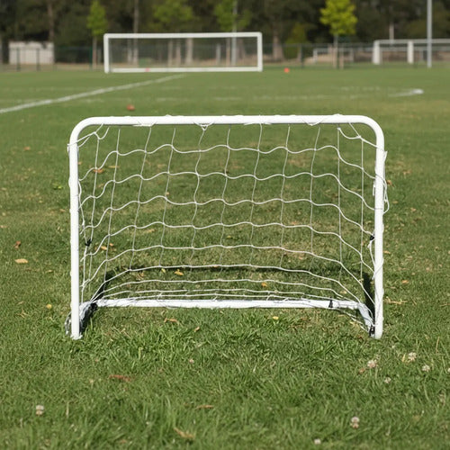 Arco De Fútbol Metálico 120x80 Cm Juego 2 Unid Resistente Blanco