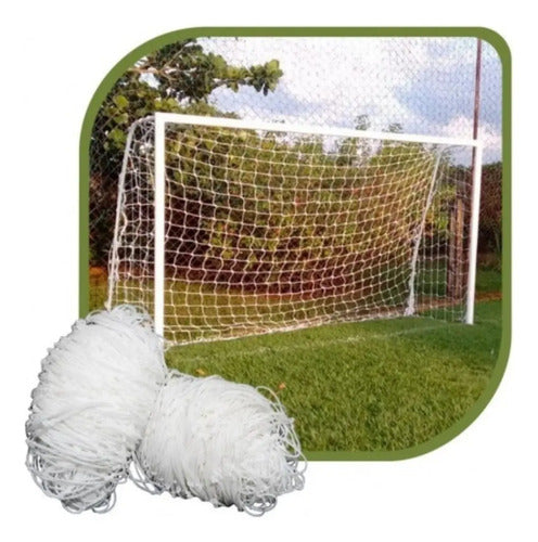 Par Red De Arco Baby Futbol 4,2x2,3x0,5m 4mm Gismar Blanco