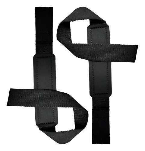 Agarre Para Barra Gym Gimnasio Straps Rhino Color Negra
