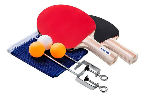 Set Raquetas + 3 Pelotas + Red Tenis De Mesa Ping Pong Vollo