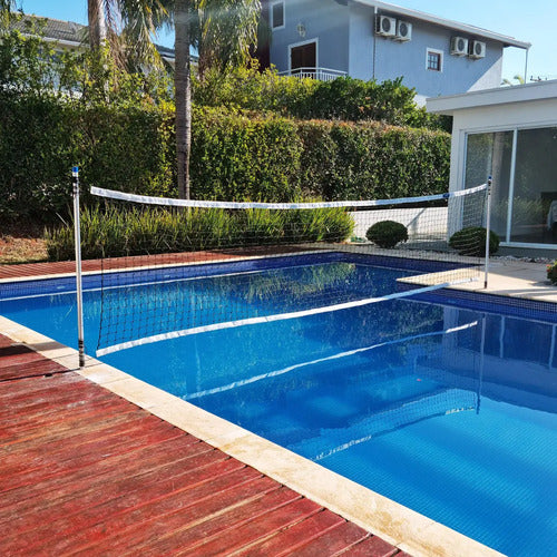Red De Biribol Para Piscina, 5 Metros 2 Bandas Gismar Negro