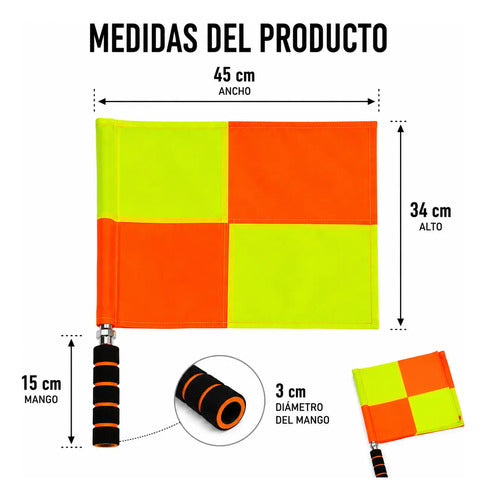 Banderín Bandera Juez Árbitro Línea Fútbol X2 Amarillo