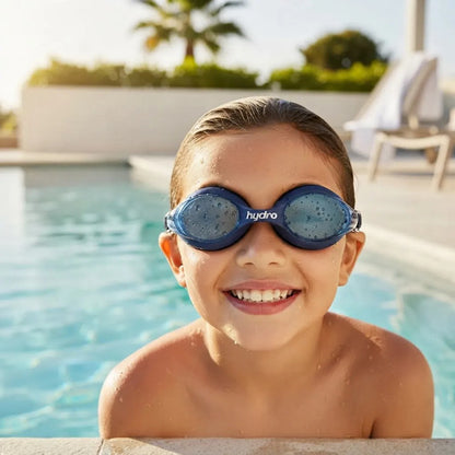 Lentes Natacion Hydro Unibody Racing Junior Antifog Uv Azul
