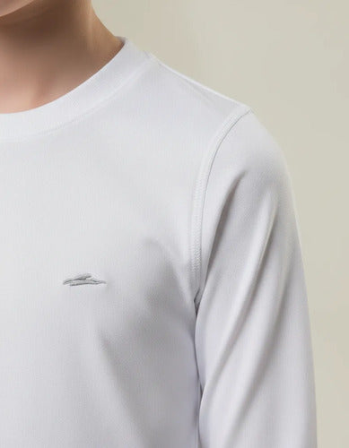 Remera Térmica Manga Larga Niños Elite Uv50+ Mmsports Blanco Liso 10