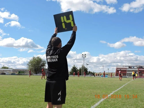 Cartel Pizarra Sustituciones Arbitro - Tiempo Adicional Negro