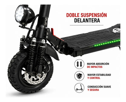 Monopatín Eléctrico Knex Urban - Motor 800w - 48v*10.4ah Negro