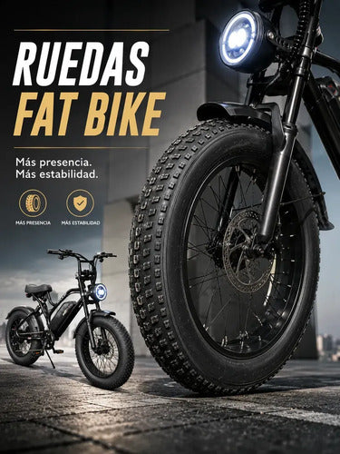 Bicicleta Eléctrica Killer Rodado 20 Fat Bike Luz Señaleros Negro L