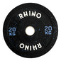 Disco Olimpico Caucho Bumper Crossfit Levantamiento 20kg Negro