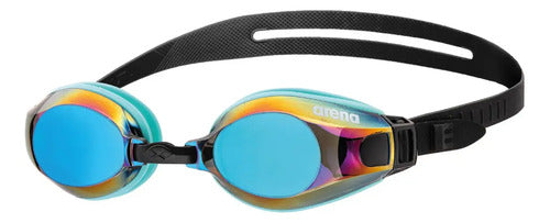 Antiparras De Natación Mirror Arena Zoom X-fit Mirror Para Sin Género Color Turquoise Water Black 112