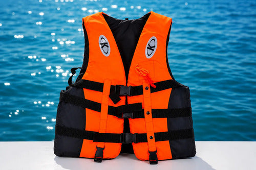Chaleco Salvavidas Adulto Hasta 75 Kg Ajustable Kayak Pesca Naranja Flúor Único