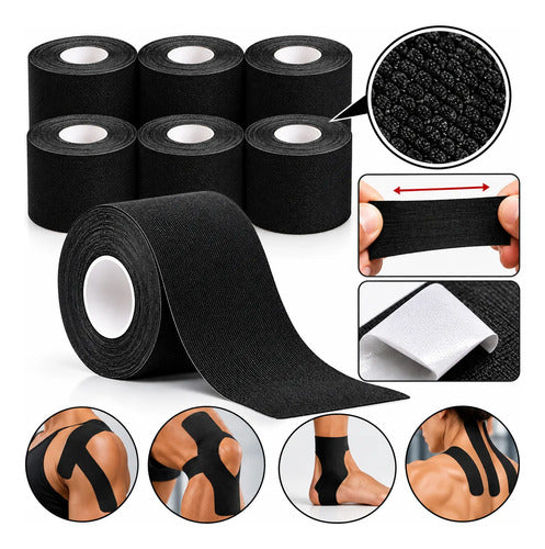 Venda Kinesiologica Cinta Terapeutica 5 Mtsx5cms X6 Unidades Multicolor