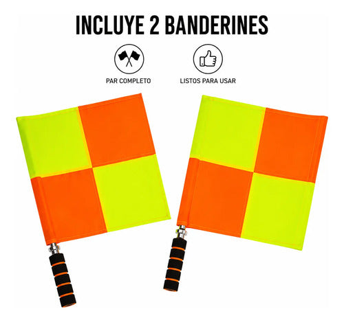 Banderín Bandera Juez Árbitro Línea Fútbol X2 Amarillo