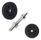 Set 2 Mancuernas Maciza C/rosca + Discos 30kg Total Plateado